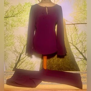 Willi Smith plum colored blouse and pants set
